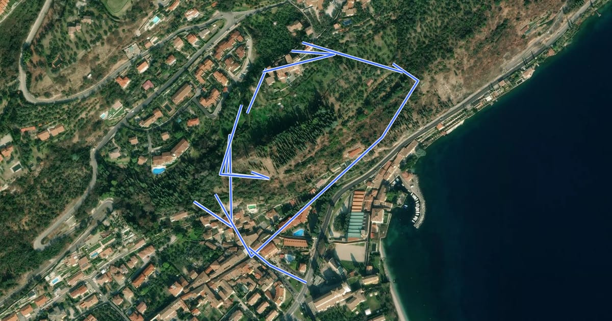 Маршрут Percorso 06B Toscolano Maderno на спутниковом снимке