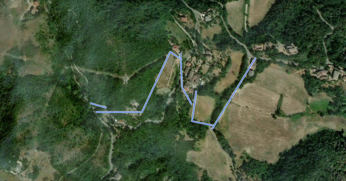 Маршрут Percorso CAI 061A на спутниковом снимке