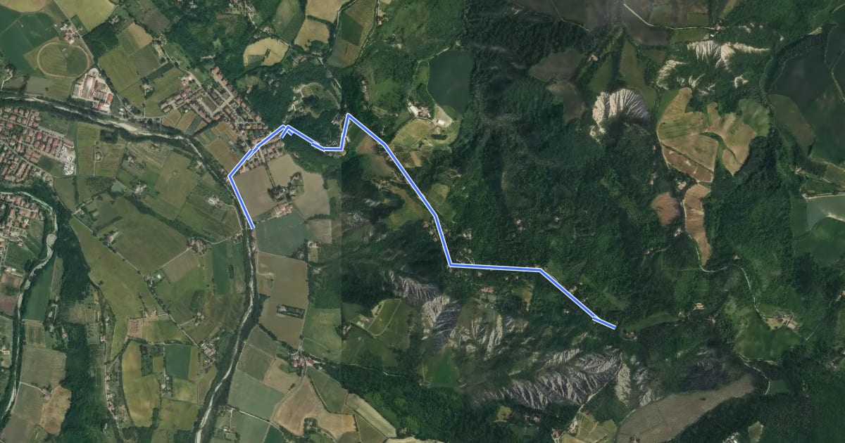 Маршрут Percorso CAI 205B на спутниковом снимке