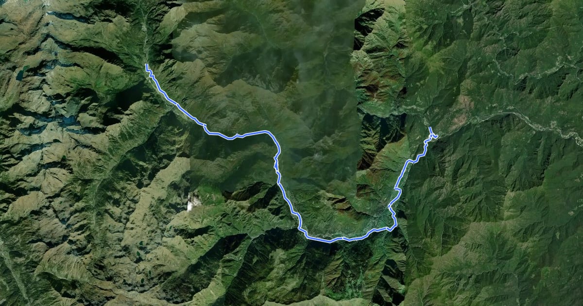 Маршрут Percorso ciclabile Balmuccia-Alagna на спутниковом снимке