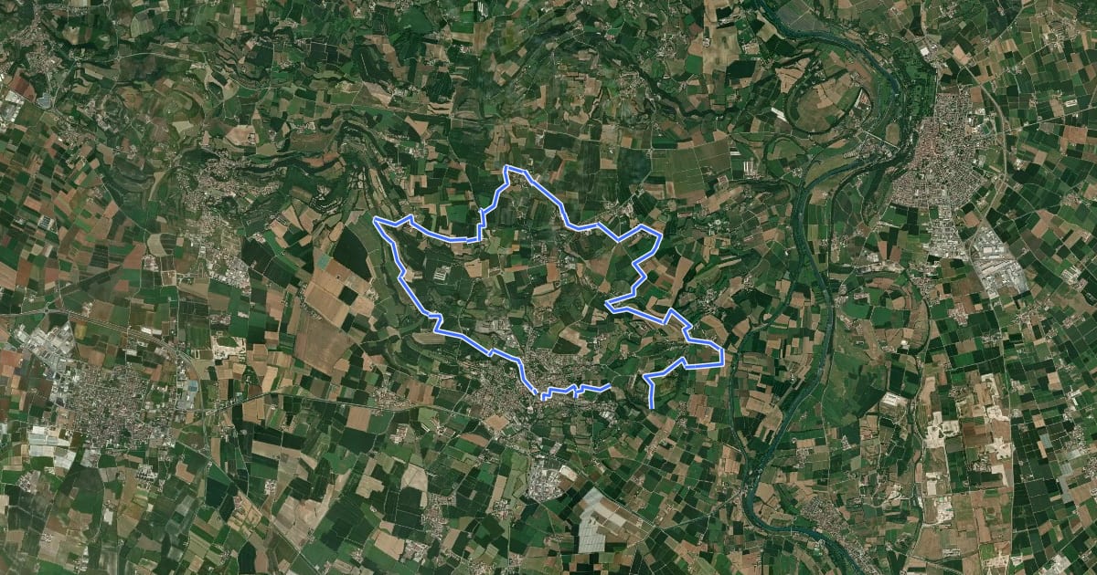 Маршрут Percorso ciclabile volta MN nord на спутниковом снимке