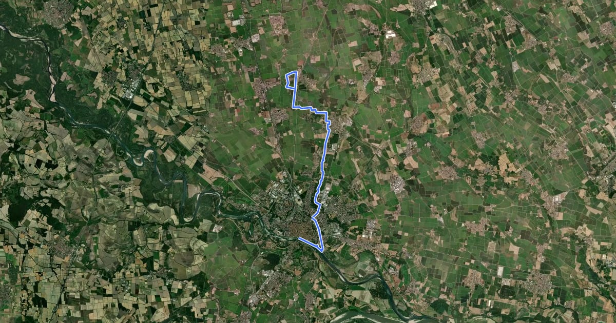 Маршрут Percorso ciclopedonale Certosa-Pavia на спутниковом снимке
