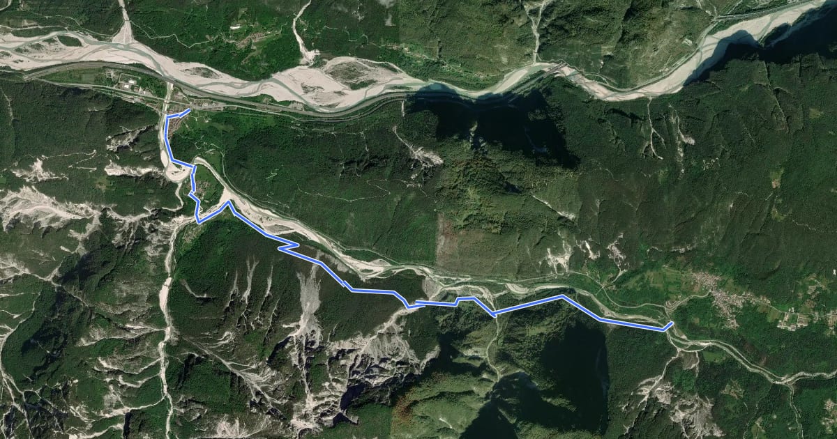 Маршрут Percorso Cicloturistico Val Resia на спутниковом снимке