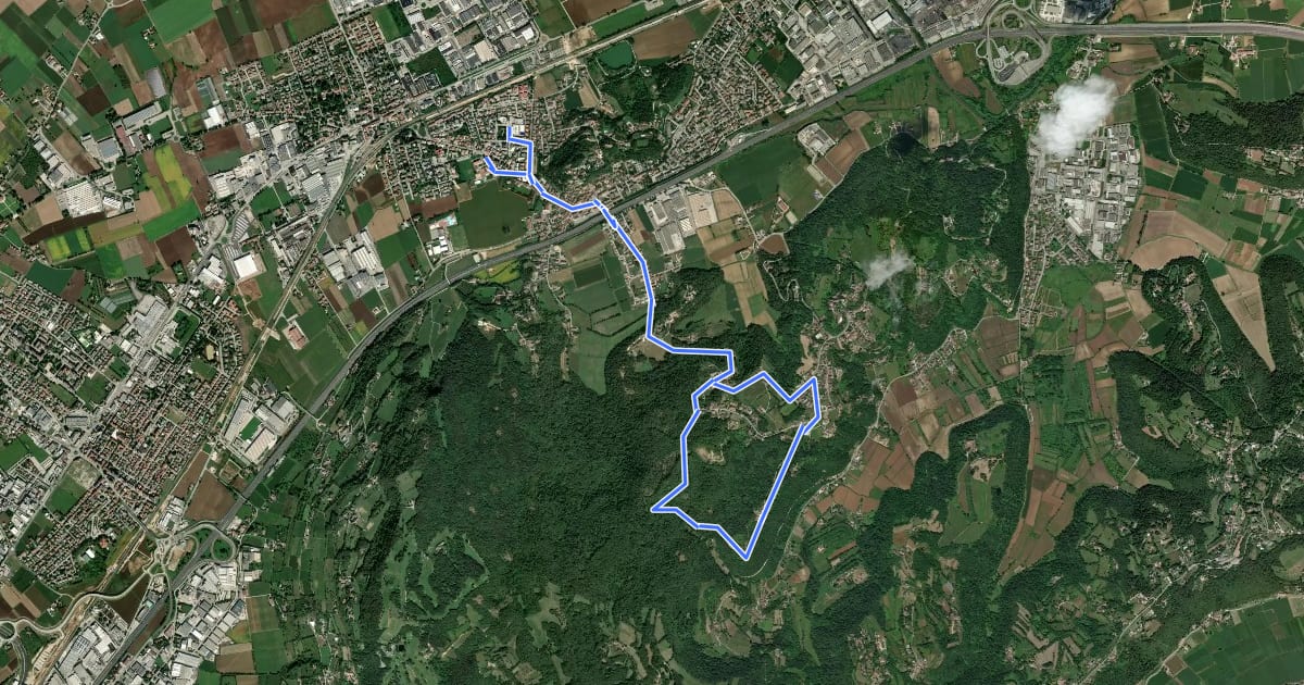Маршрут Percorso Circolare di Altavilla - 10 km на спутниковом снимке