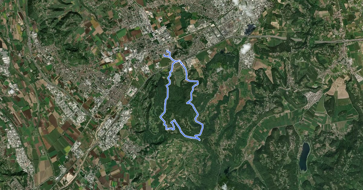 Маршрут Percorso Circolare di Altavilla - 20 km на спутниковом снимке