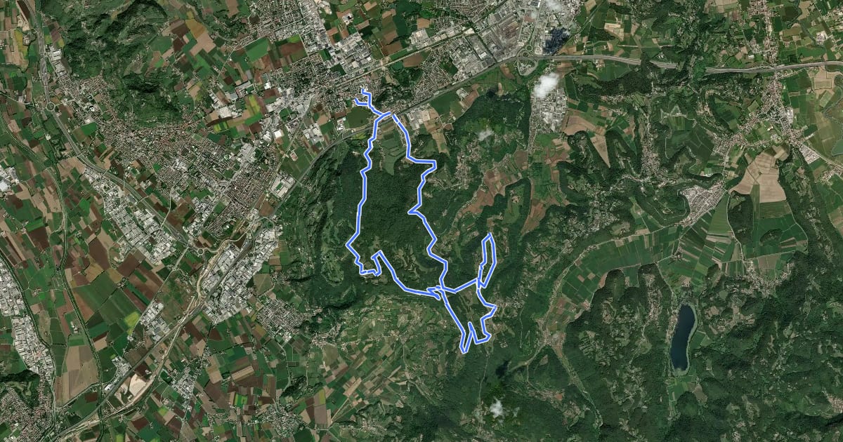 Маршрут Percorso Circolare di Altavilla - 30 km на спутниковом снимке