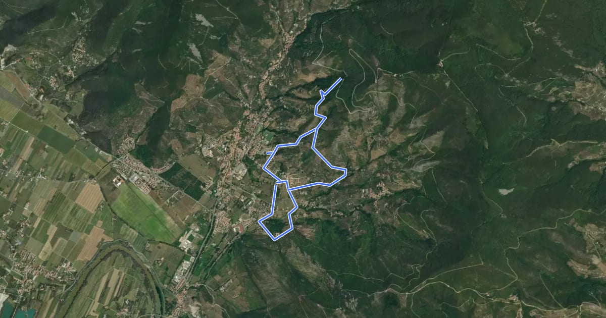 Маршрут Percorso dei Monasteri на спутниковом снимке