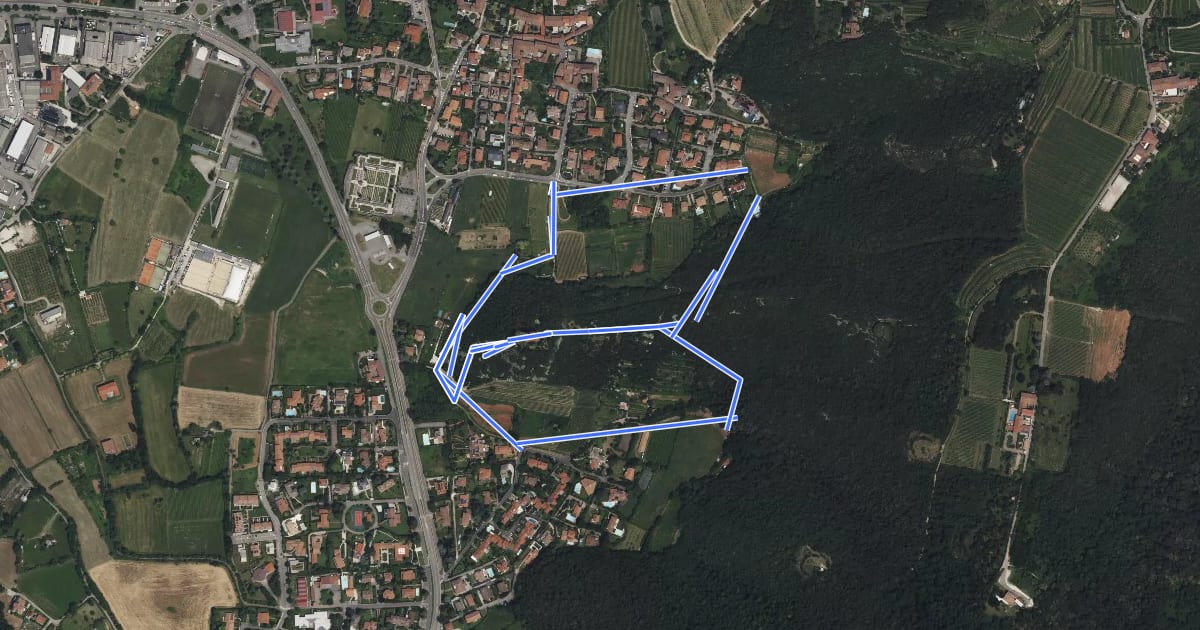 Маршрут Percorso del Colle San Rocco на спутниковом снимке