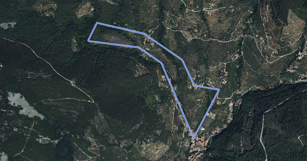 Маршрут Percorso delle Acque на спутниковом снимке