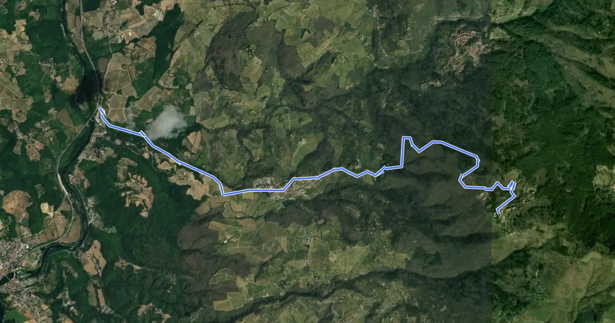 Маршрут Percorso ex ferrovia a cremagliera Sant'Ellero Saltino на спутниковом снимке
