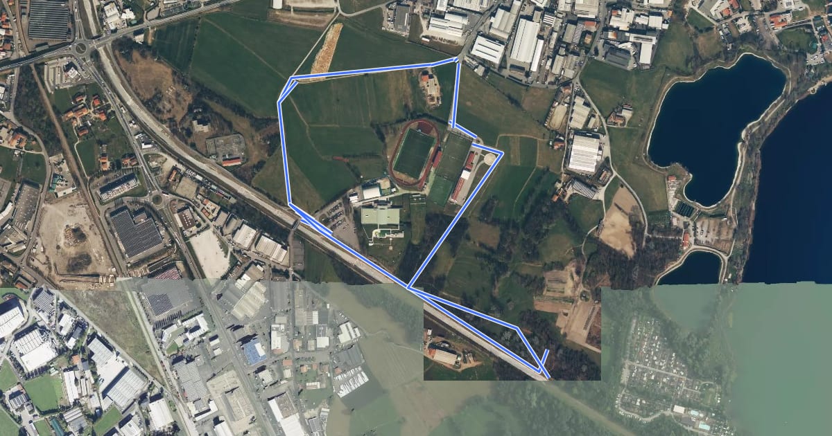 Маршрут Percorso maggiore на спутниковом снимке