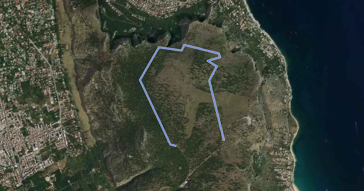 Маршрут Percorso MTB 1 Costa Finocchiaro на спутниковом снимке