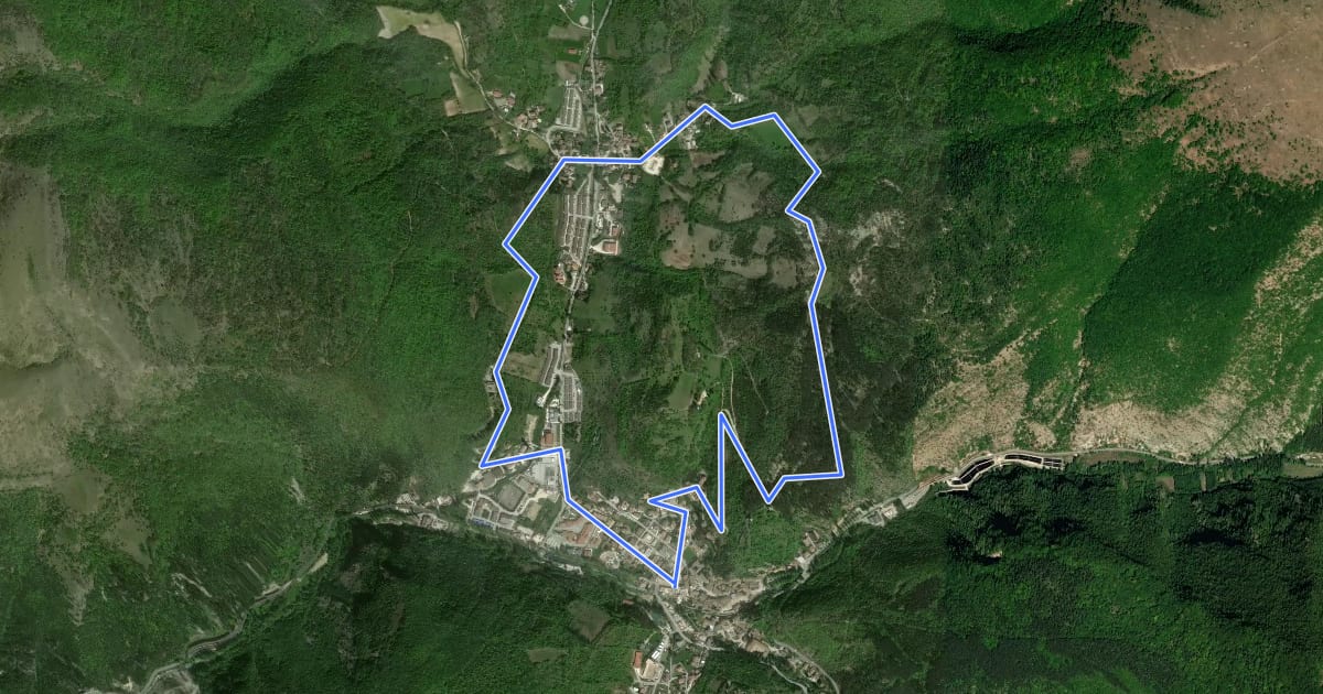 Маршрут Percorso Natura N1 на спутниковом снимке