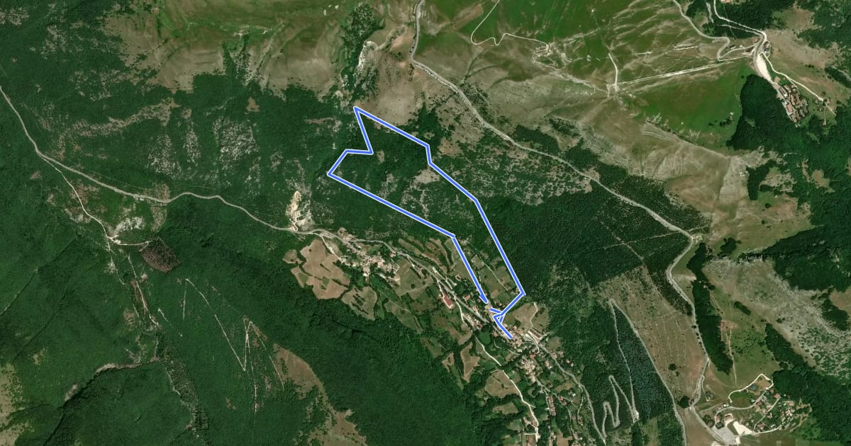 Маршрут Percorso Natura N14 на спутниковом снимке