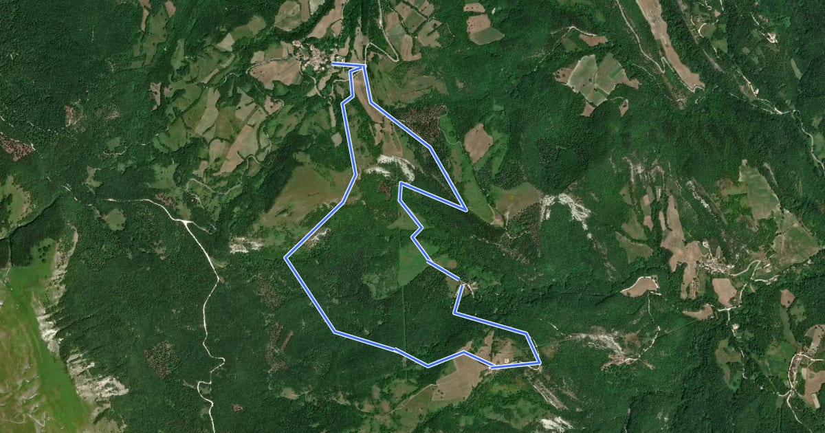 Маршрут Percorso Natura N4 на спутниковом снимке