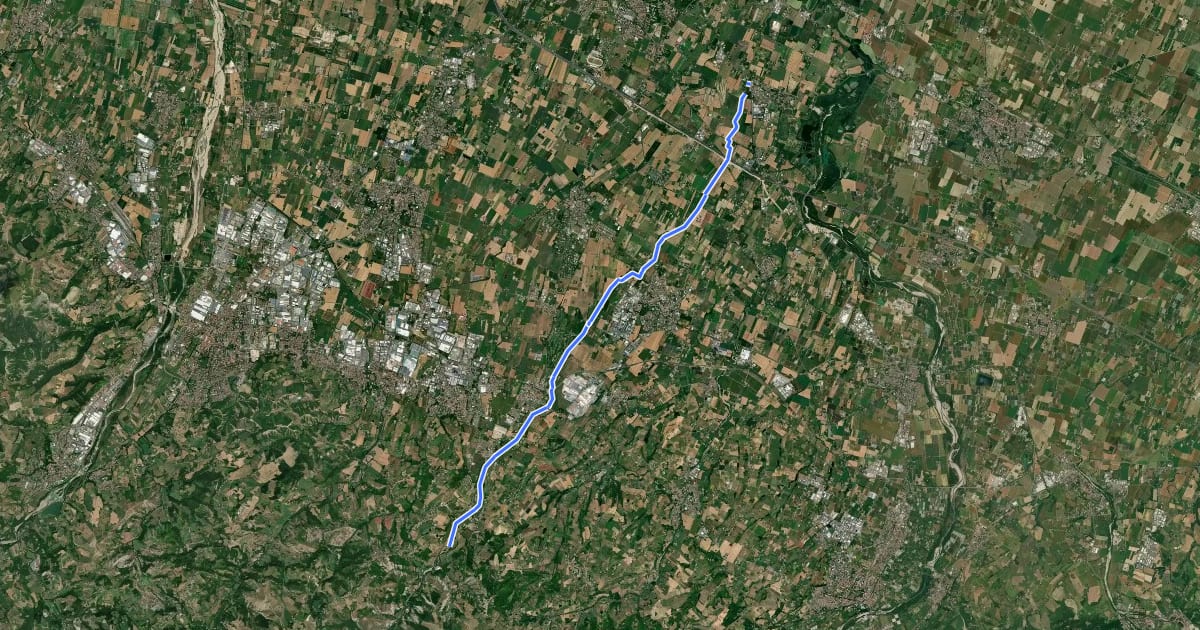 Маршрут Percorso natura Tiepido на спутниковом снимке