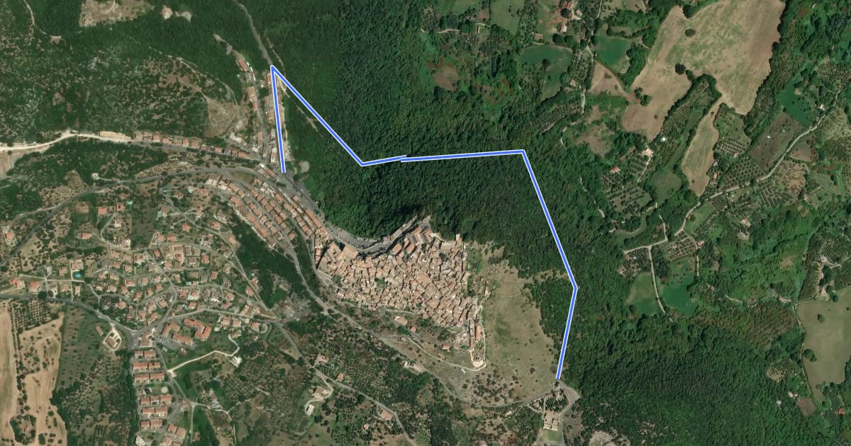 Маршрут Percorso Sant'Edisto - Santo Stefano – Sant’Uberto на спутниковом снимке