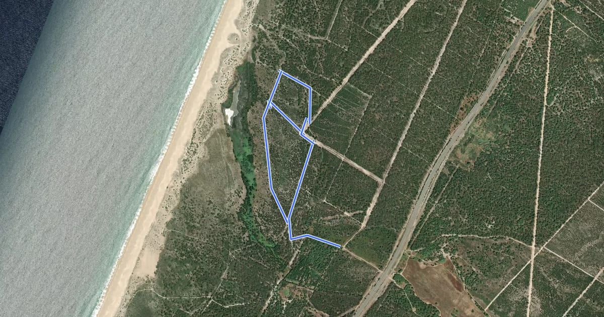 Маршрут Percurso da lagoa da Sancha на спутниковом снимке