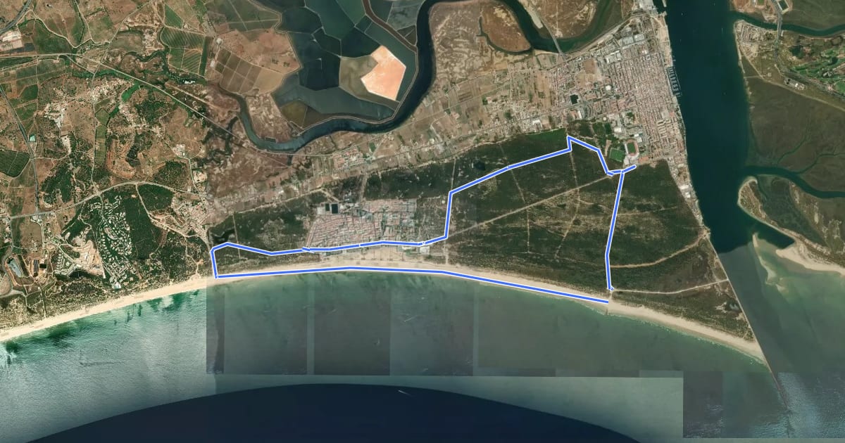 Маршрут Percurso da Praia на спутниковом снимке