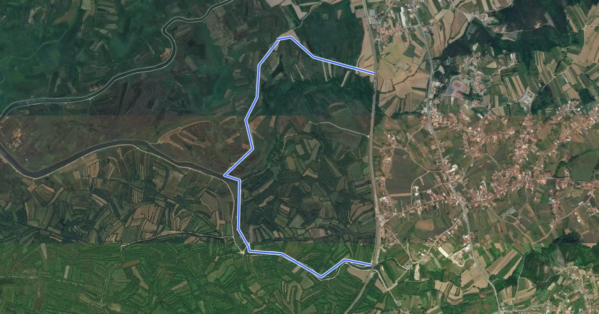 Маршрут Percurso do Bocage на спутниковом снимке