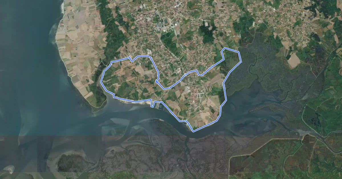 Маршрут Percurso do Canal da Murtosa на спутниковом снимке