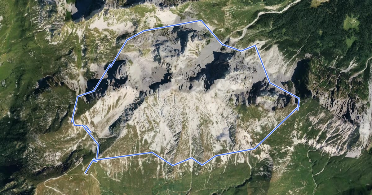 Маршрут Periplo del Pizzo Arera на спутниковом снимке