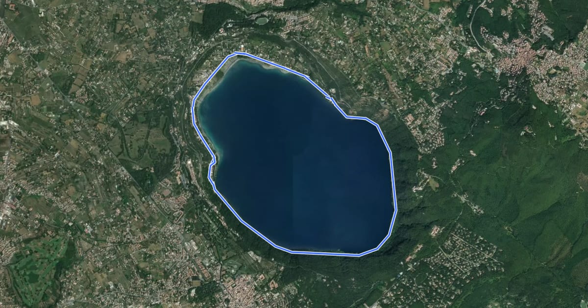 Маршрут Periplo Lago Albano на спутниковом снимке