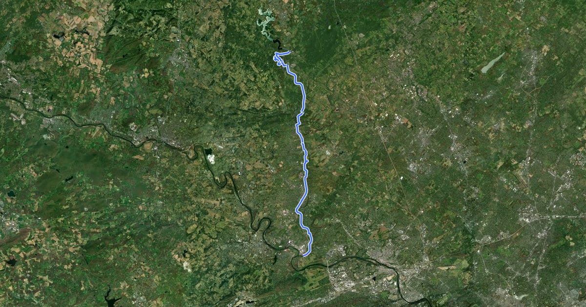 Маршрут Perkiomen Trail на спутниковом снимке