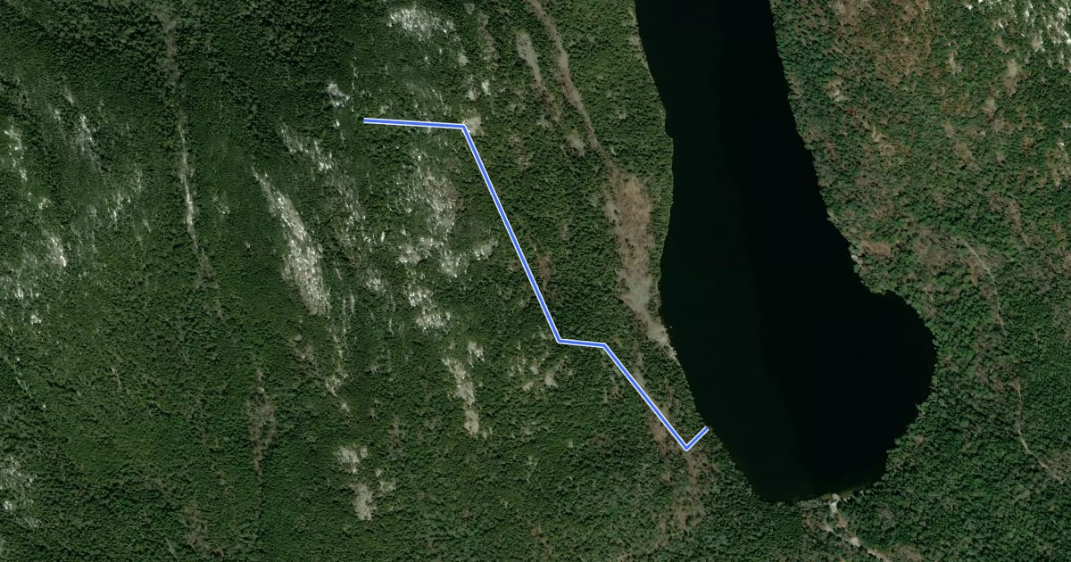 Маршрут Perpendicular Trail на спутниковом снимке