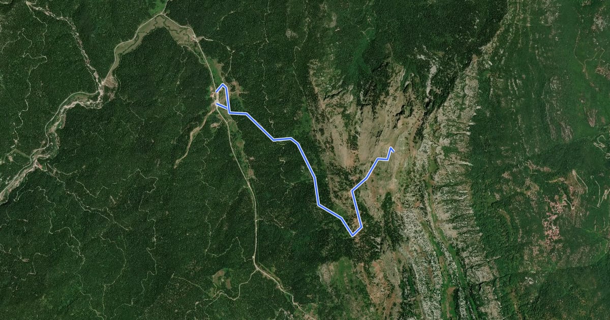 Маршрут Pertouli Astrapi Trail на спутниковом снимке