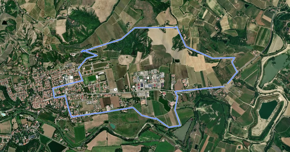 Маршрут Petalo di Monte Ghebbio на спутниковом снимке