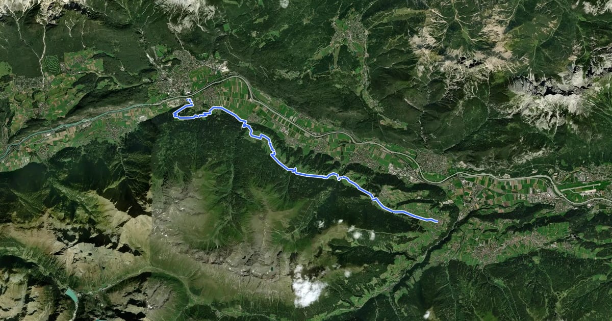 Маршрут Peter-Anich-Weg на спутниковом снимке