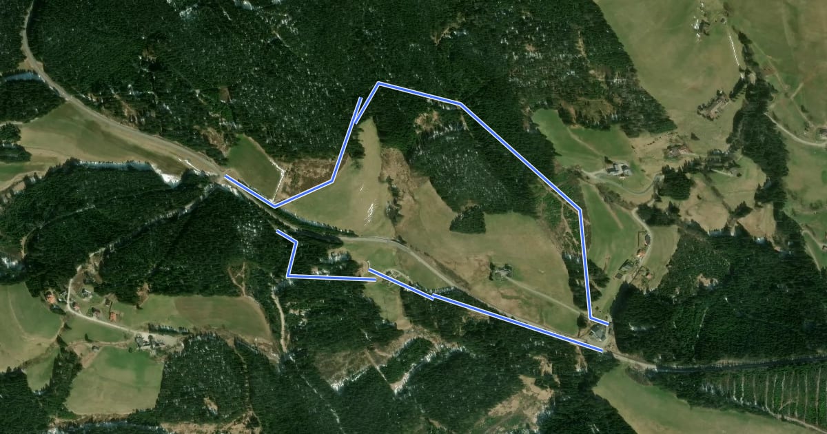 Маршрут Peter Rosegger Rundwanderweg 4 (Alpl Waldheimat Rundwanderweg) на спутниковом снимке