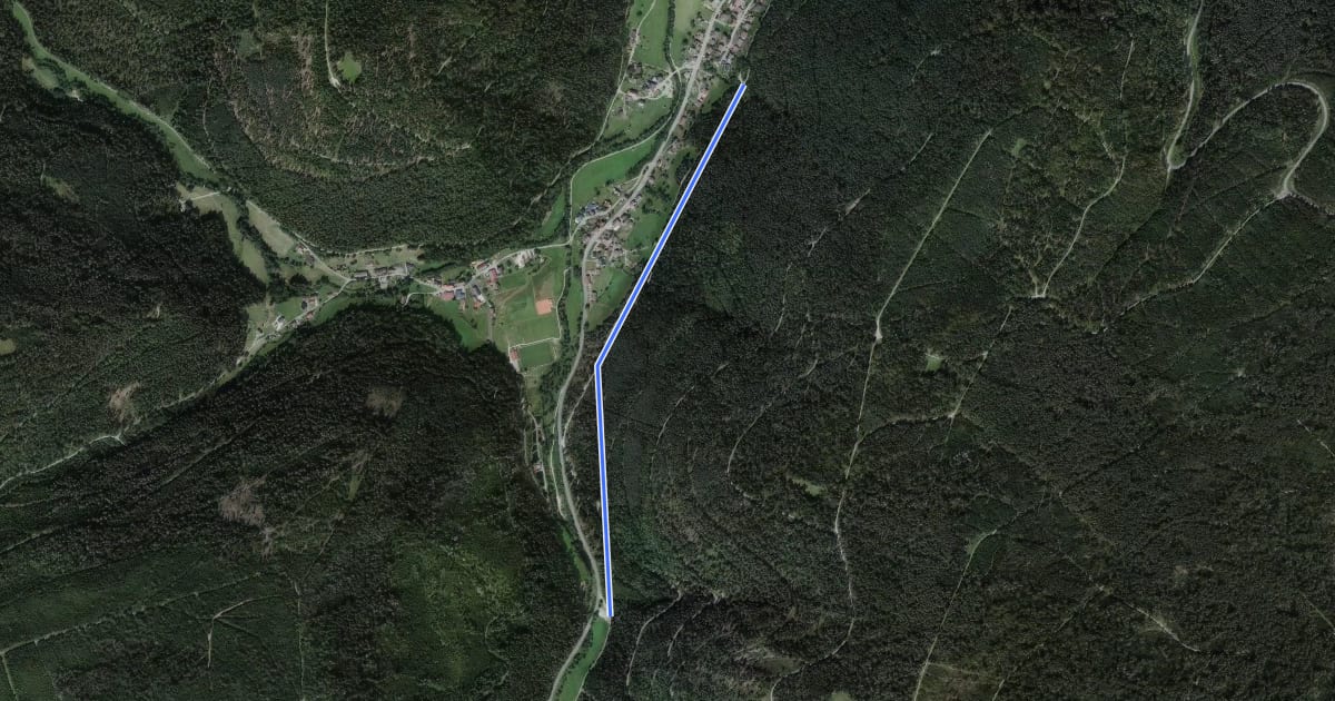 Маршрут Petersmühle - Hummelbergtalweg на спутниковом снимке