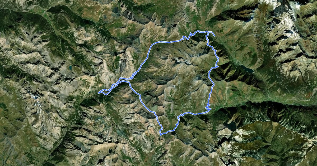 Маршрут Petit Tour du Bric de Rubren на спутниковом снимке