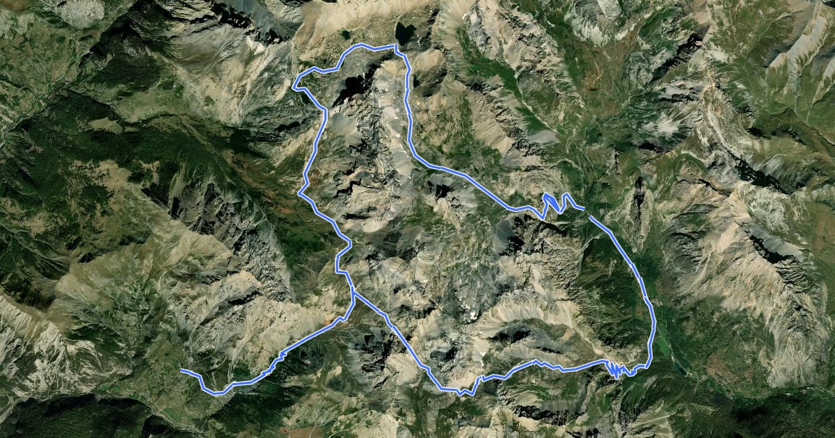 Маршрут Petit Tour du Chambeyron на спутниковом снимке