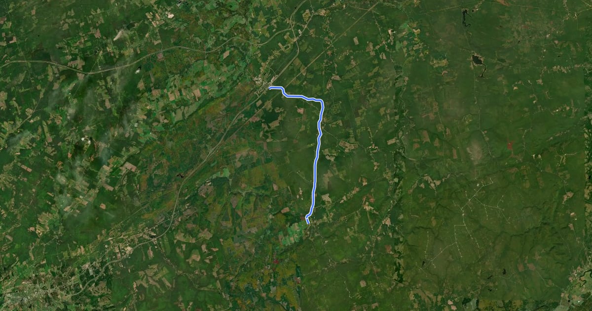 Маршрут Petitcodiac-Elgin Trail на спутниковом снимке