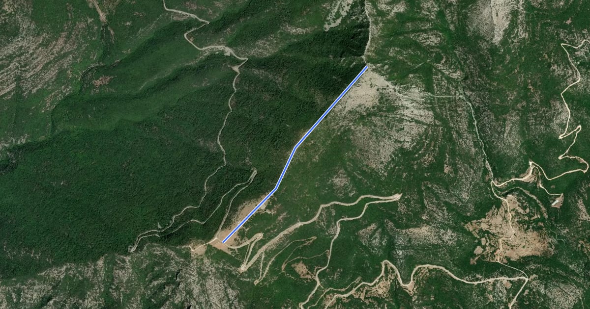Маршрут Petros Trail на спутниковом снимке