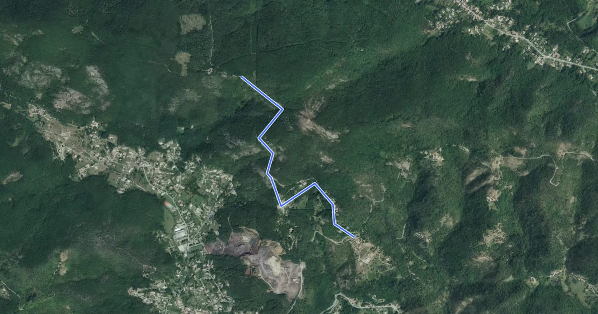 Маршрут Peyraud - La Croix Blanche на спутниковом снимке