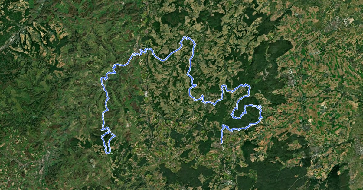 Маршрут Pfälzer Höhenweg на спутниковом снимке