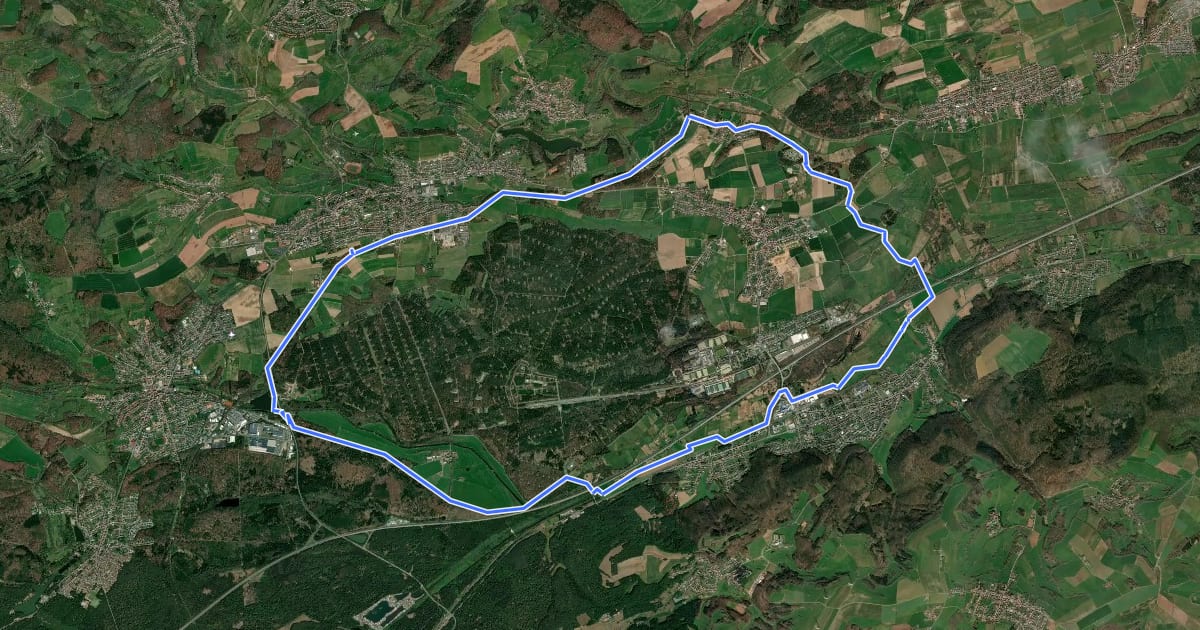 Маршрут Pfälzer Moortour на спутниковом снимке