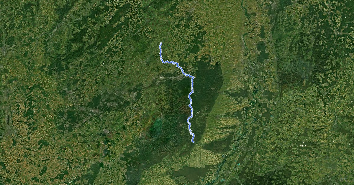 Маршрут Pfälzerwald Blau-Gelber Balken (Lauterecken <=> St. Germanshof) на спутниковом снимке