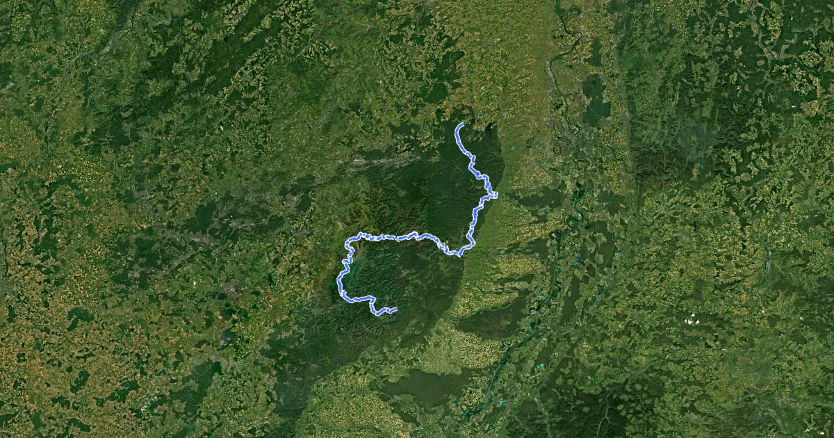 Маршрут Pfälzerwald Blau-Weißer Balken на спутниковом снимке