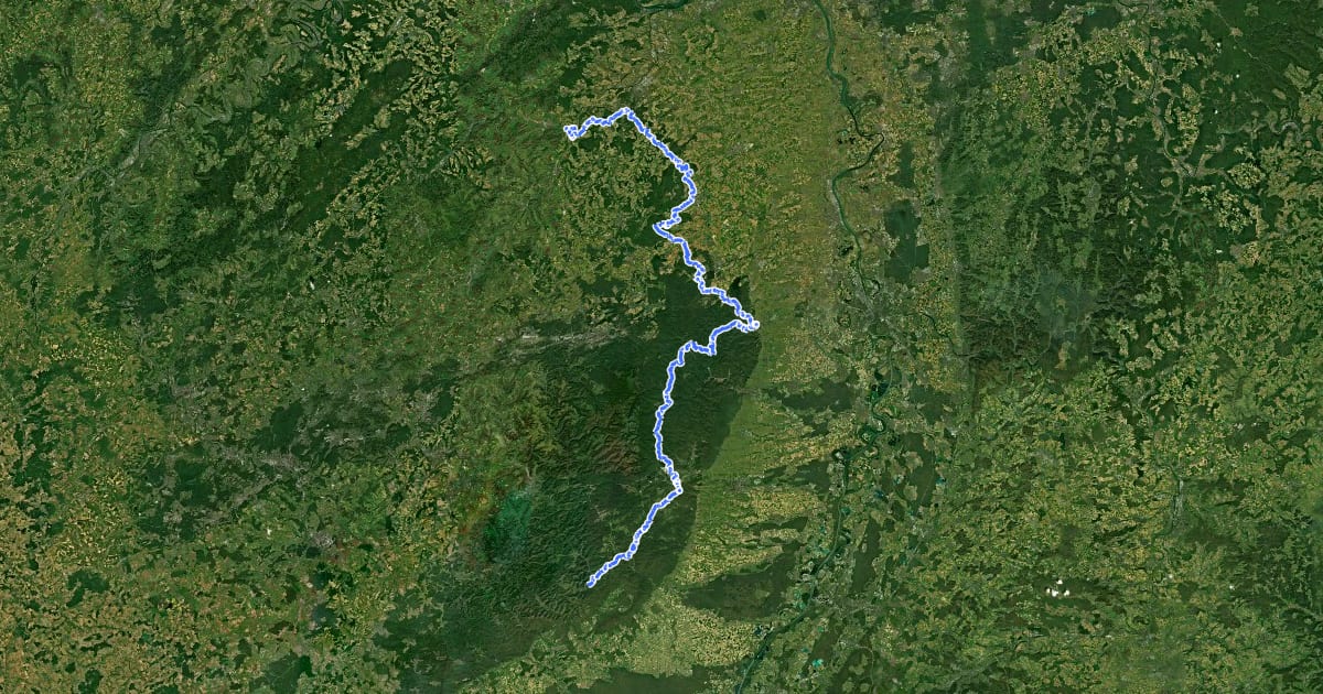Маршрут Pfälzerwald Blauer Balken на спутниковом снимке