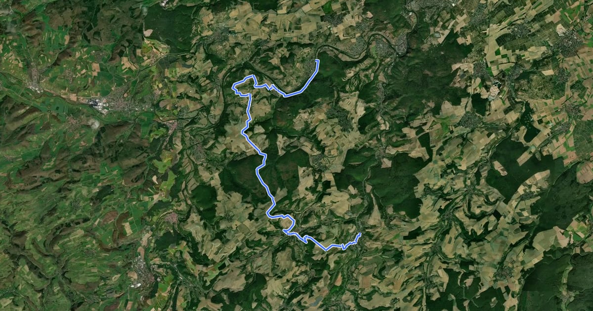 Маршрут Pfälzerwald Blauer Punkt: Niedernhausen/Nahe <=> Alsenz на спутниковом снимке