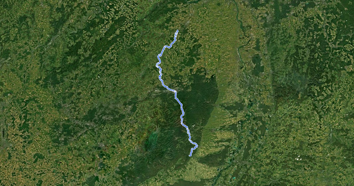 Маршрут Pfälzerwald Blaues Kreuz на спутниковом снимке