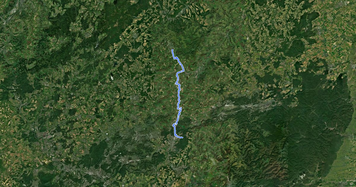 Маршрут Pfälzerwald Roter Balken на спутниковом снимке