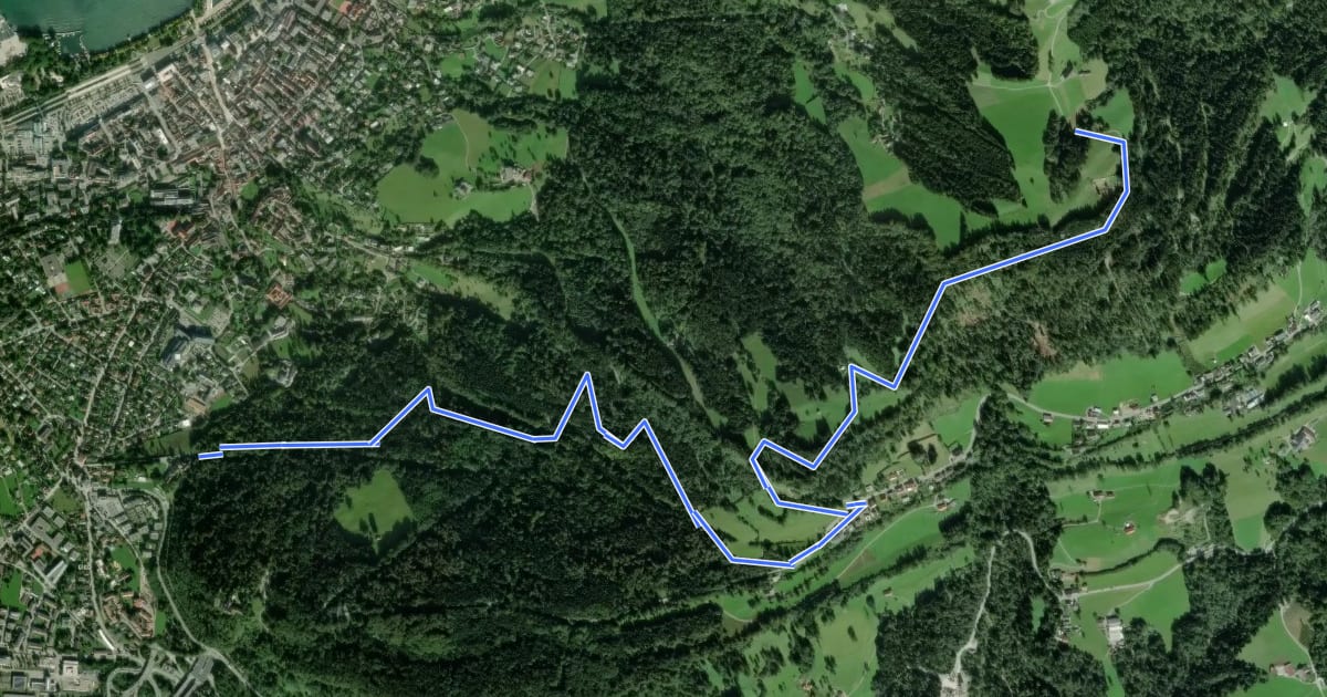 Маршрут Pfänderroute на спутниковом снимке