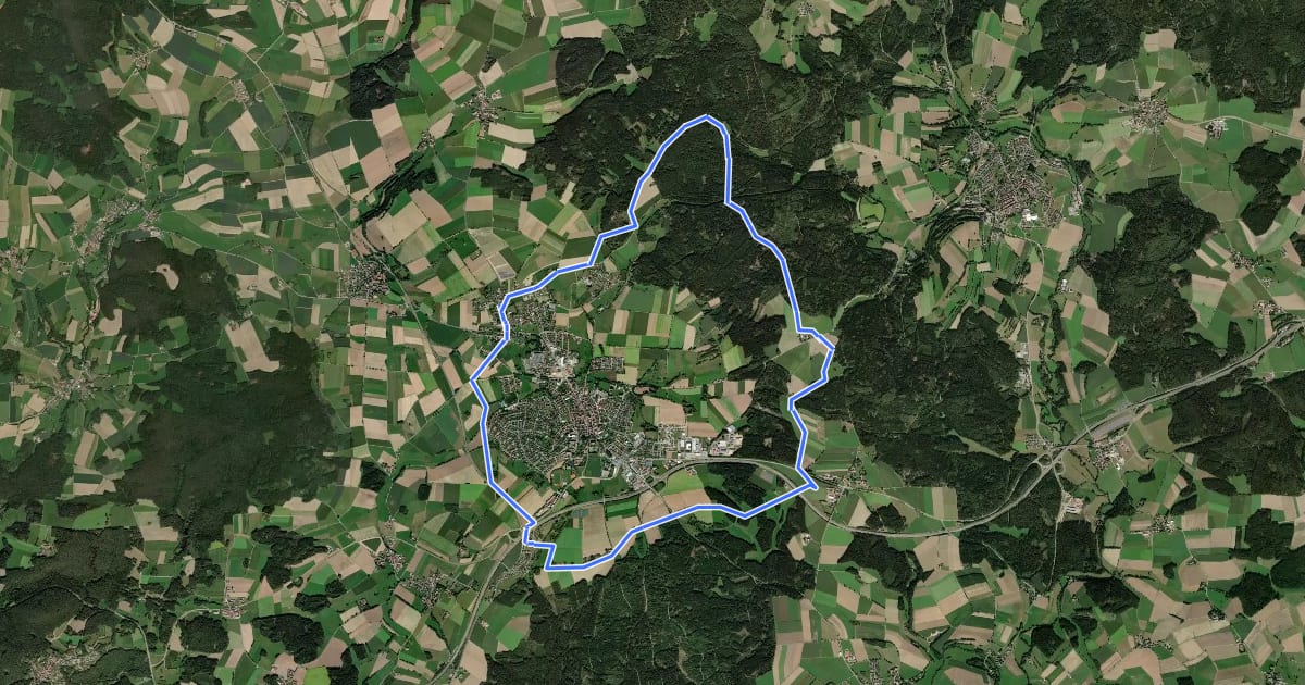 Маршрут Pfalzgraf-Friedrich-Weg на спутниковом снимке