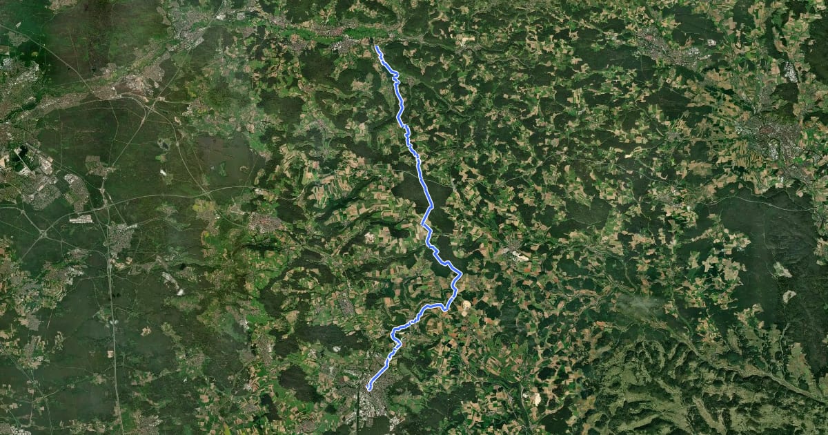Маршрут Pfalzgrafenweg на спутниковом снимке